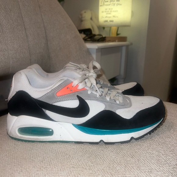 Nike Shoes - Nike Air Max White and Black with Teal and Orange Accents